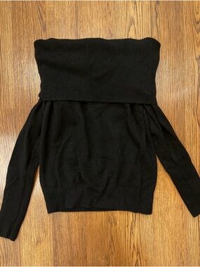 Naadam 100% Cashmere off-Shoulder Black Women’s Sweater